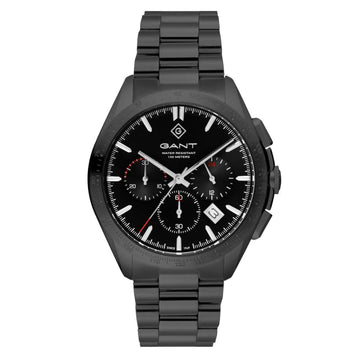 Ρολόι Gant Hammondsport G168008 χρονογράφος με μαύρο ατσάλινο μπρασελέ και μαύρο καντράν διαμέτρου 44mm.
